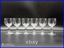 6 verres à vin blanc en Cristal de BACCARAT modèle Géranium, signés, H11,5 cm