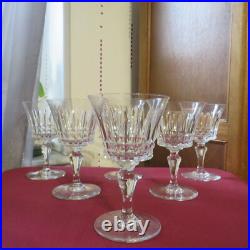 6 verres à vin blanc en cristal de baccarat modèle Piccadilly H 12,7 cm signé 2