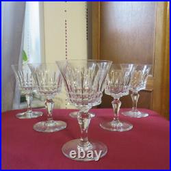 6 verres à vin blanc en cristal de baccarat modèle Piccadilly H 12,7 cm signé 2