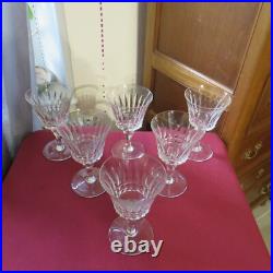6 verres à vin blanc en cristal de baccarat modèle Piccadilly H 12,7 cm signé 2