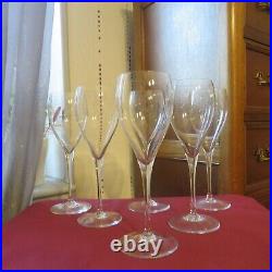 6 verres a vin blanc en cristal de baccarat modèle saint Remy signé H 17,4 cm