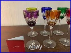 6 verres à vin couleur en cristal de Baccarat (prix du lot)