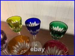 6 verres à vin couleur en cristal de Baccarat (prix du lot)
