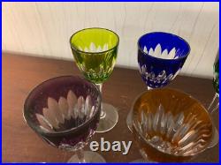 6 verres à vin couleur en cristal de Baccarat (prix du lot)