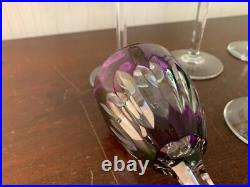 6 verres à vin couleur en cristal de Baccarat (prix du lot)