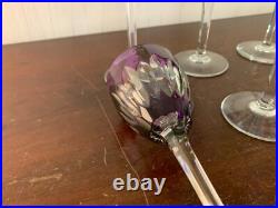 6 verres à vin couleur en cristal de Baccarat (prix du lot)