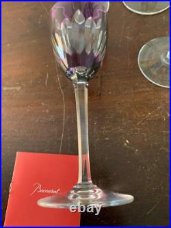 6 verres à vin couleur en cristal de Baccarat (prix du lot)