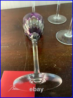 6 verres à vin couleur en cristal de Baccarat (prix du lot)