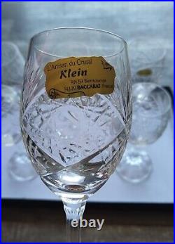 6 verres à vin cristal de Baccarat modèle Klein Bertrichamp