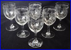 6 verres à vin cristal de Baccarat modèle Louis XV 10,9cm