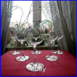 6 verres a vin de bourgogne en cristal de baccarat nologie signé H 18 cm