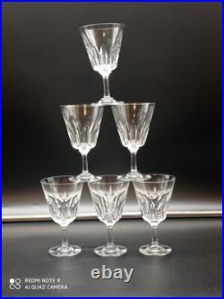 6 verres à vin en cristal de BACCARAT modèle Côte d'Azur, H 13 cm, signé