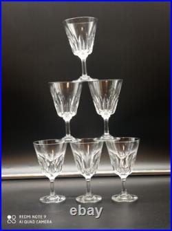 6 verres à vin en cristal de BACCARAT modèle Côte d'Azur, H 13 cm, signé