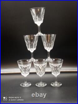 6 verres à vin en cristal de BACCARAT modèle Côte d'Azur, H 13 cm, signé