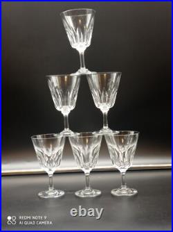 6 verres à vin en cristal de BACCARAT modèle Côte d'Azur, H 13 cm, signé