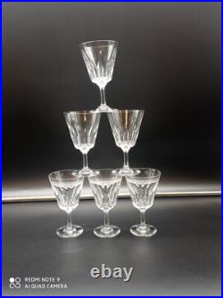6 verres à vin en cristal de BACCARAT modèle Côte d'Azur, H 13 cm, signé