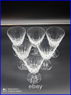 6 verres à vin en cristal de BACCARAT modèle Côte d'Azur, H 13 cm, signé