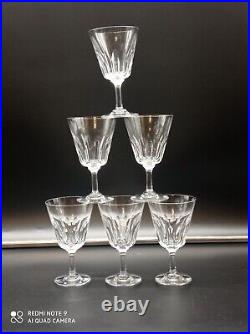 6 verres à vin en cristal de BACCARAT modèle Côte d'Azur, H 14 cm, signé