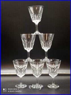 6 verres à vin en cristal de BACCARAT modèle Côte d'Azur, H 14 cm, signé