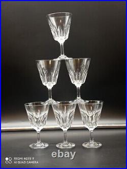 6 verres à vin en cristal de BACCARAT modèle Côte d'Azur, H 14 cm, signé