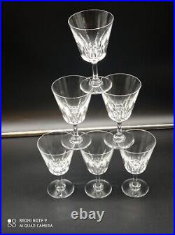 6 verres à vin en cristal de BACCARAT modèle Côte d'Azur, H 14 cm, signé
