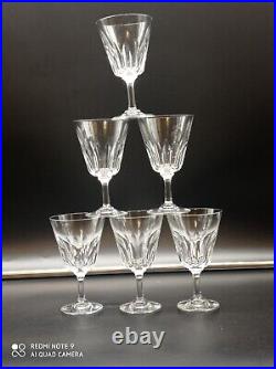 6 verres à vin en cristal de BACCARAT modèle Côte d'Azur, H 14 cm, signé