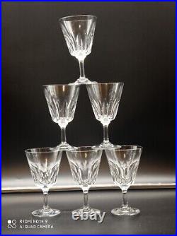6 verres à vin en cristal de BACCARAT modèle Côte d'Azur, H 14 cm, signé