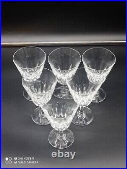 6 verres à vin en cristal de BACCARAT modèle Côte d'Azur, H 14 cm, signé