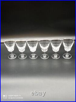 6 verres à vin en cristal de BACCARAT modèle Côte d'Azur, H 14 cm, signé