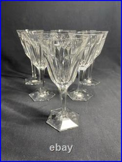 6 verres à vin en cristal de Baccarat modèle Malmaison 14,9 cm