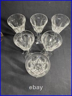 6 verres à vin en cristal de Baccarat modèle Malmaison 14,9 cm