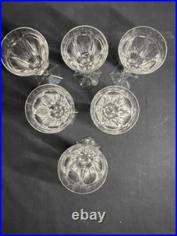 6 verres à vin en cristal de Baccarat modèle Malmaison 14,9 cm
