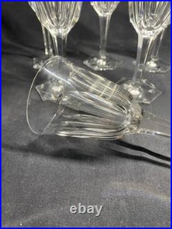 6 verres à vin en cristal de Baccarat modèle Malmaison 14,9 cm