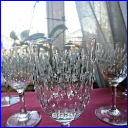 6 verres a vin en cristal de Baccarat modèle paris (grain de riz) H 13 signé
