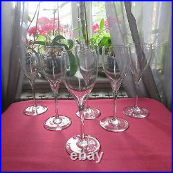 6 verres a vin en cristal de baccarat modèle saint remy signé H 17,5 cm