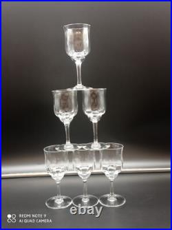 6 verres à vin rouge en cristal de BACCARAT modèle CAPRI, signé, H 15 cm