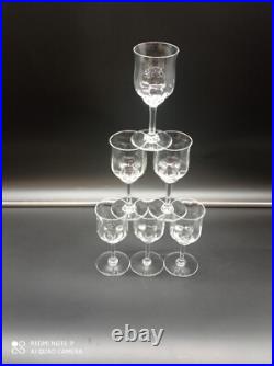 6 verres à vin rouge en cristal de BACCARAT modèle CAPRI, signé, H 15 cm
