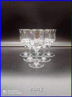 6 verres à vin rouge en cristal de BACCARAT modèle CAPRI, signé, H 15 cm