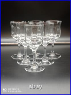 6 verres à vin rouge en cristal de BACCARAT modèle CAPRI, signé, H 15 cm