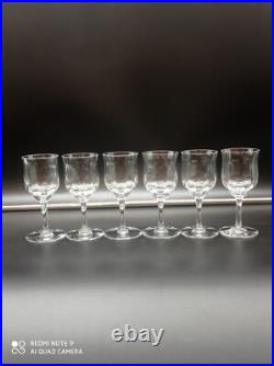 6 verres à vin rouge en cristal de BACCARAT modèle CAPRI, signé, H 15 cm