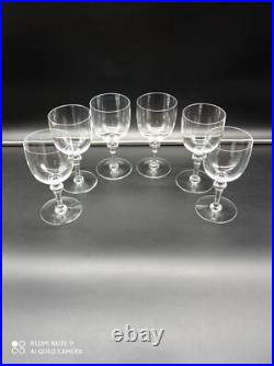 6 verres à vin rouge en cristal de BACCARAT modèle Normandie, H 14,4cm, signé