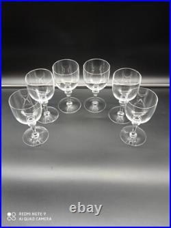 6 verres à vin rouge en cristal de BACCARAT modèle Normandie, H 14,4cm, signé