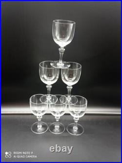 6 verres à vin rouge en cristal de BACCARAT modèle Normandie, H 14,4cm, signé