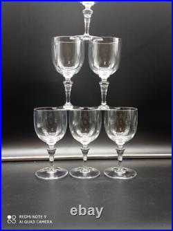 6 verres à vin rouge en cristal de BACCARAT modèle Normandie, H 14,4cm, signé
