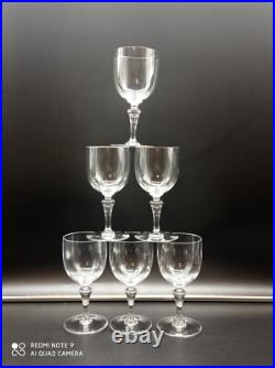 6 verres à vin rouge en cristal de BACCARAT modèle Normandie, H 14,4cm, signé
