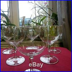 6 verres a vin rouge en cristal de Baccarat modèle Rabelais signé