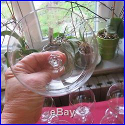 6 verres a vin rouge en cristal de Baccarat modèle Rabelais signé