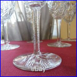 6 verres à vin rouge en cristal de baccarat modèle lagny signé H 14,5 cm