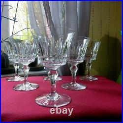 6 verres a vin rouge en cristal de baccarat modèle piccadilly signé H 12,7 L 2