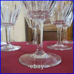 6 verres à vin rouge en cristal taillé de Baccarat signé val de Loire H 12,9 cm